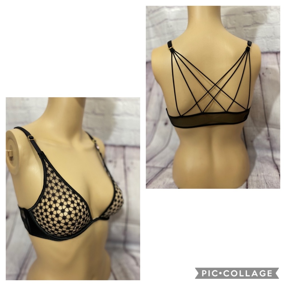 Victoria’s Secret black unlined mesh bra. NWT